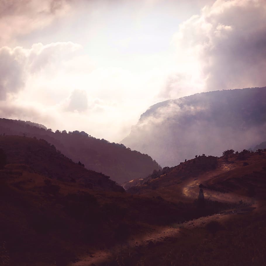nature, outdoors, mountain, mountain range, light, flare, plateau HD wallpaper