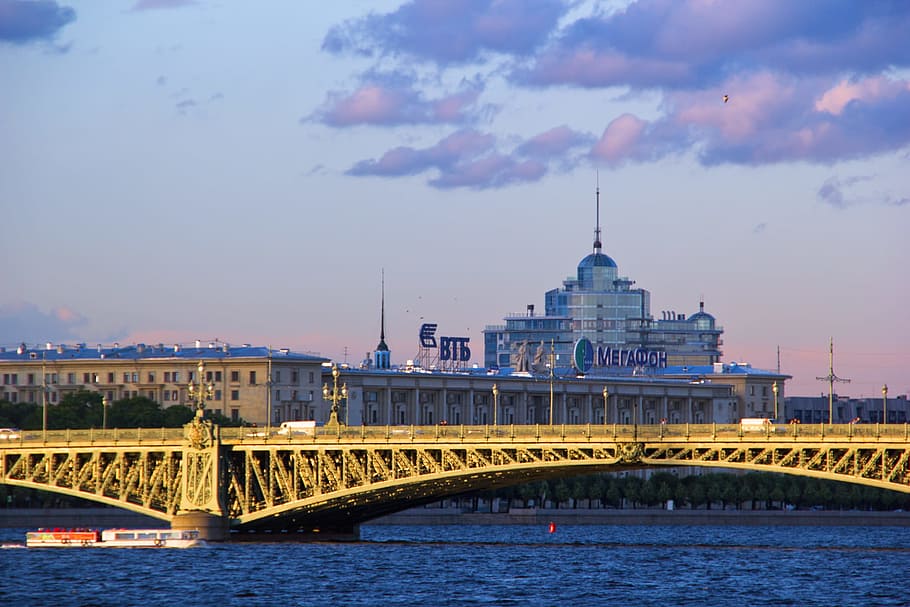 russia, petersburg, river, street, travel, view, day, spb, urban, HD wallpaper
