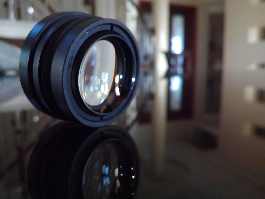lens, mirror, glass, reflection, indoors, macro, lens - optical instrument HD wallpaper