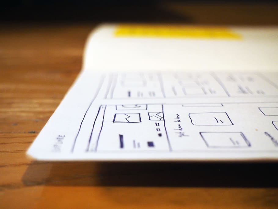 Open Sketchbook with Sketches, Business, Objects, Office, Workspace HD wallpaper