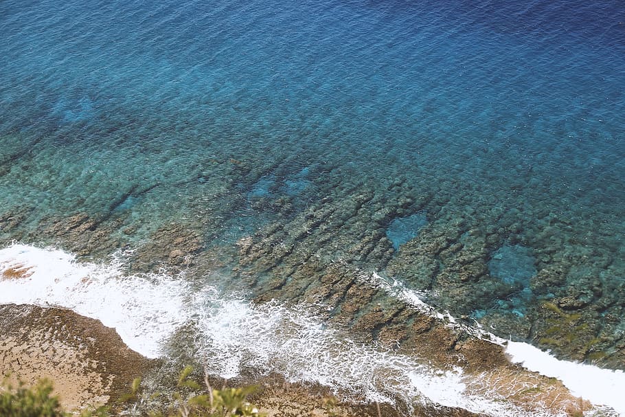 guam, tamuning, two lovers point, waves, ocean, water, beauty in nature HD wallpaper