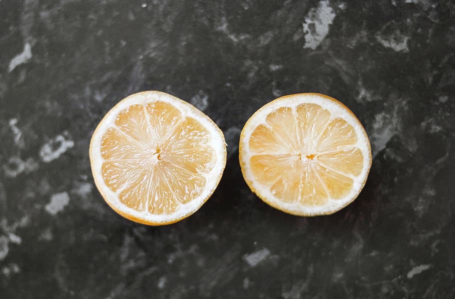 sliced, lemon, fruit, citrus, cocktail, food, marble, table HD wallpaper