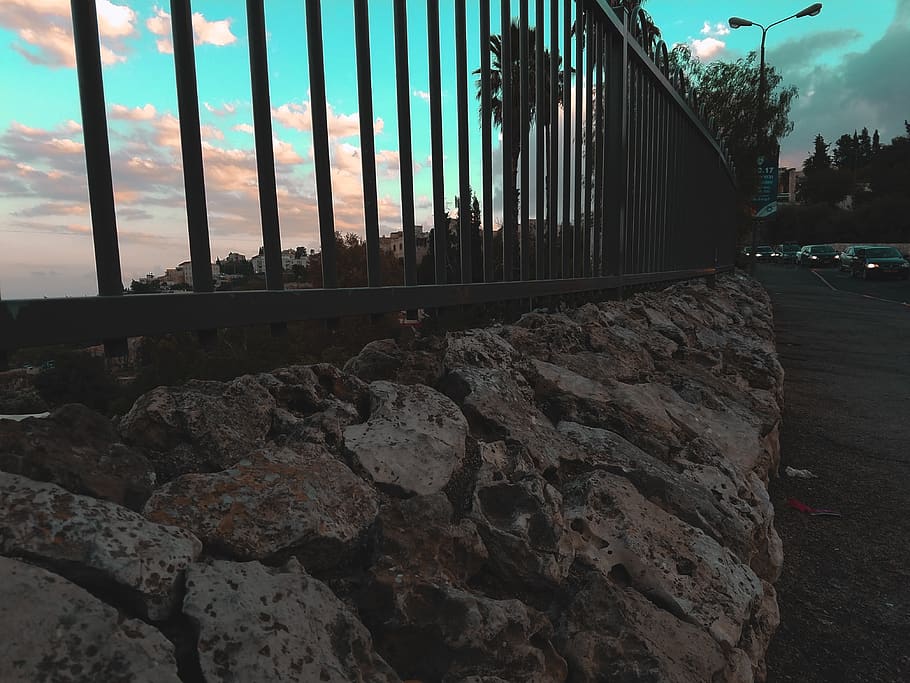 israel, jerusalem, hadavidka, gate, sunset, rocks, architecture, HD wallpaper