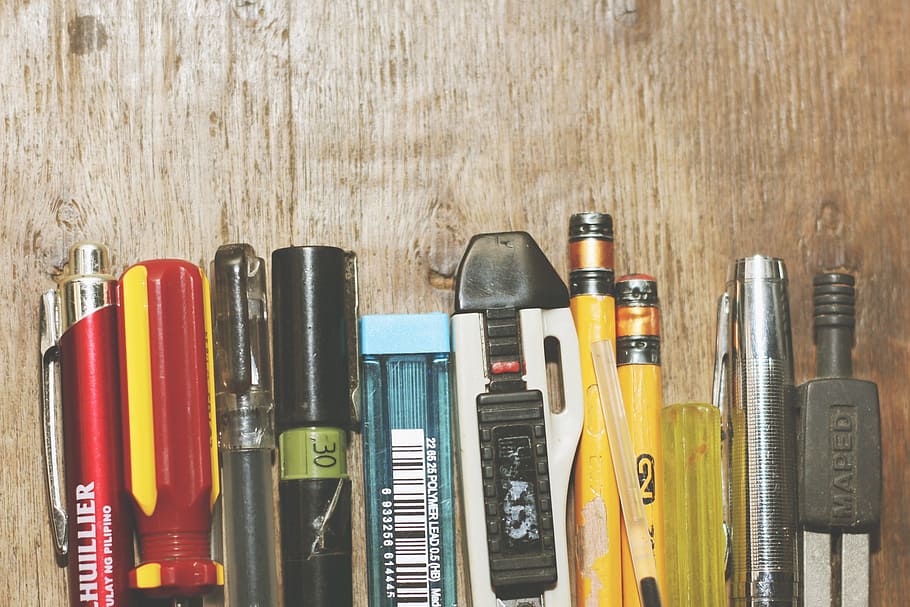 still, items, things, pens, pencils, retractable, lead, compass HD wallpaper
