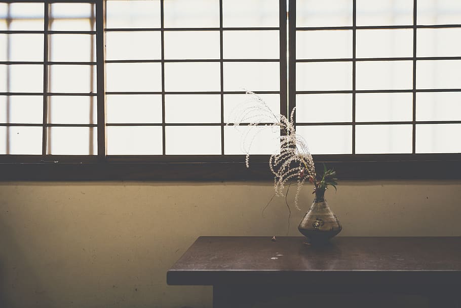 brown table decoration on table, indoors, window, no people, nature HD wallpaper