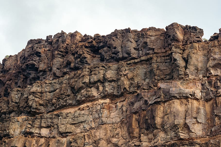 spain, puerto de mogán, rock, sky, rock - object, solid, rock formation HD wallpaper