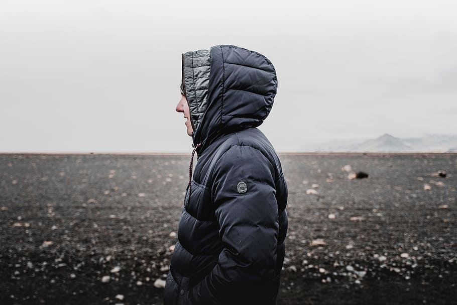 person wearing bubble hooded jacket, man, male, coat, fashion HD wallpaper