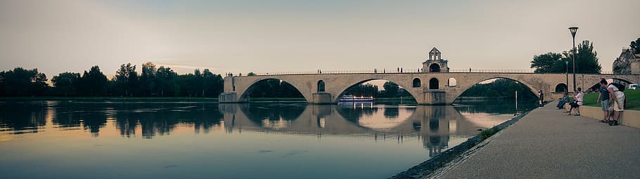 bridge, old, construction, architecture, river, water, flow HD wallpaper