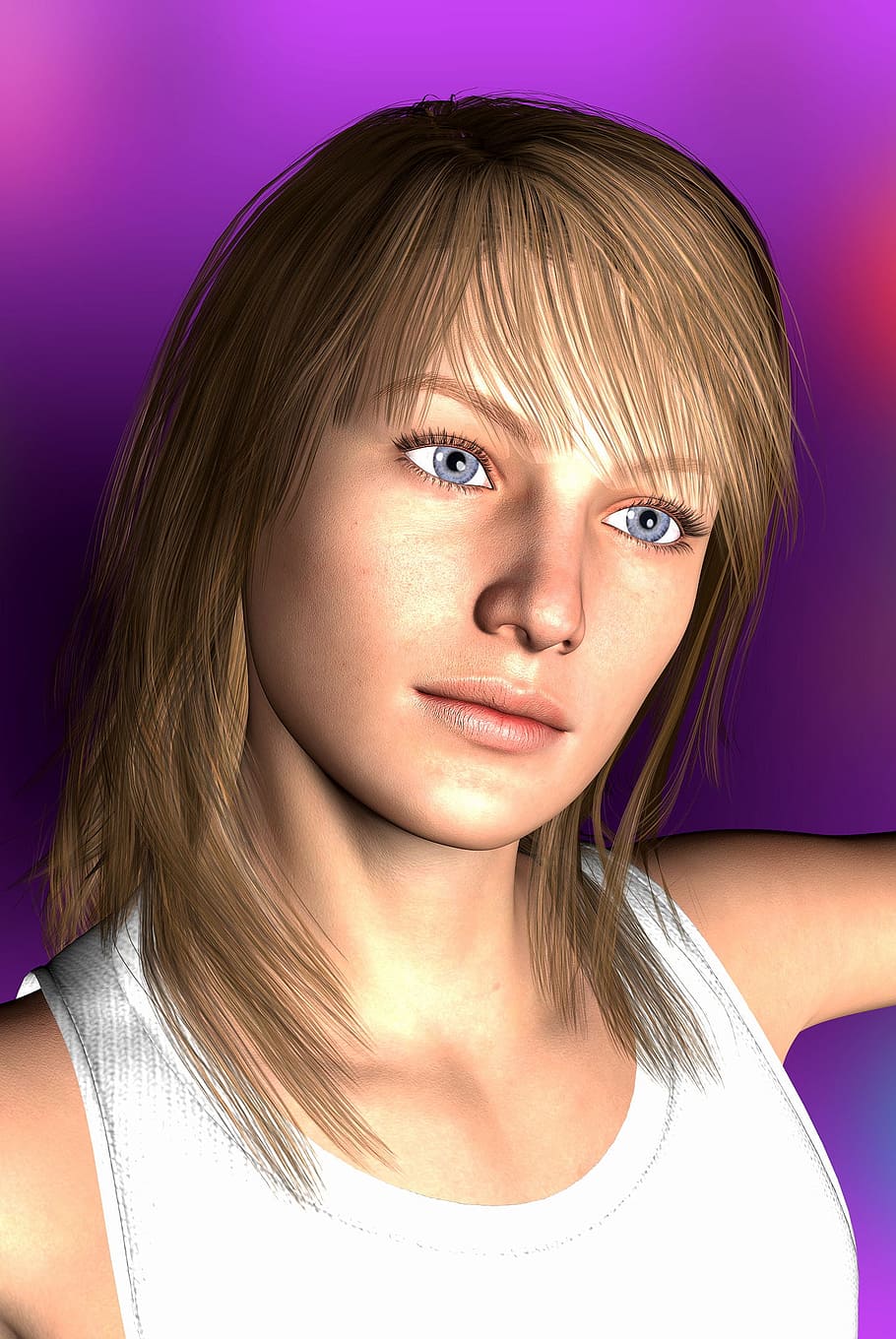 Hd Wallpaper 3d Render Girl Woman Portrait Youngbeautiful Female