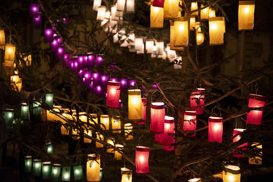 candle, lighting, person, festival, human, crowd, lantern, lamp, HD wallpaper