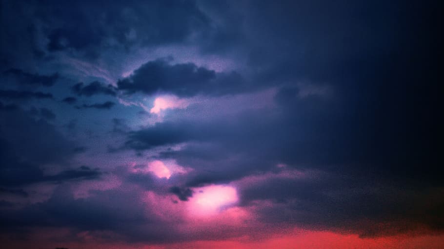 cloud - sky, beauty in nature, storm, night, power in nature HD wallpaper