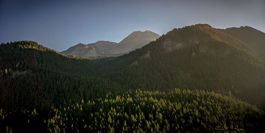 mountain, hike, outdoors, trees, landscape, scenics - nature HD wallpaper