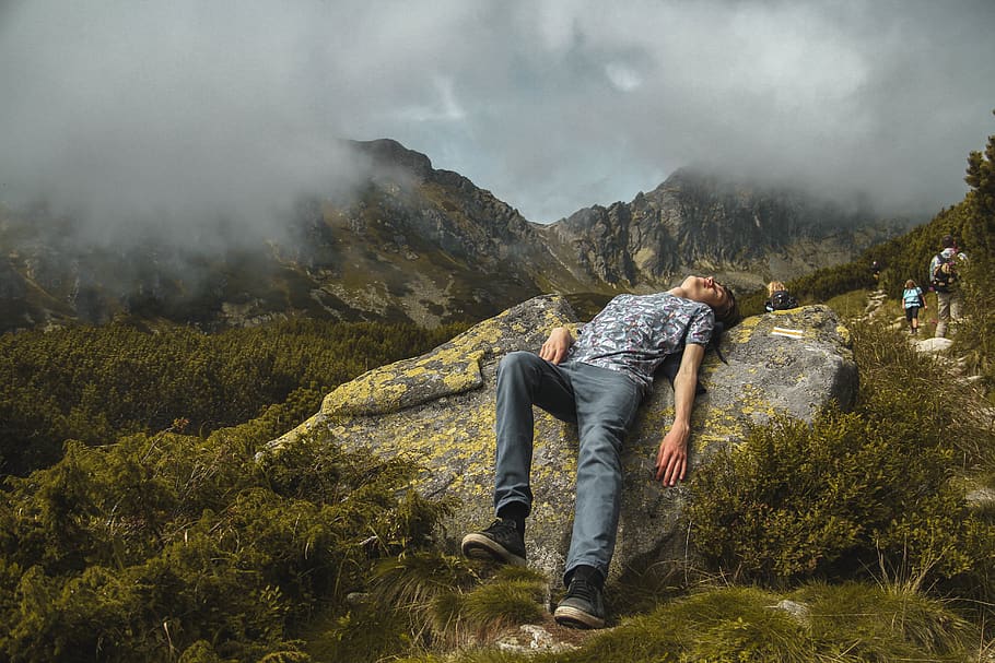 mountain, activity, scenics - nature, leisure activity, adult HD wallpaper