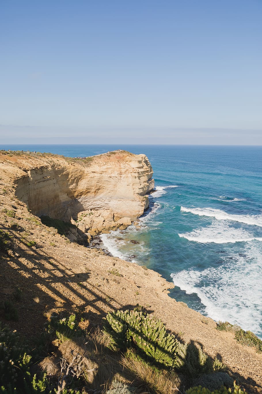 Aerial Photography Of Cliff Near Ocean, coast, daylight, outdoors HD wallpaper