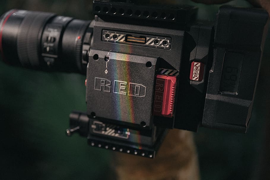 black Red video cam, technology, camera - photographic equipment HD wallpaper