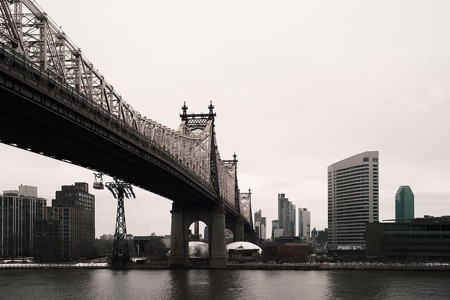link bridge above water, architecture, building, urban, city HD wallpaper
