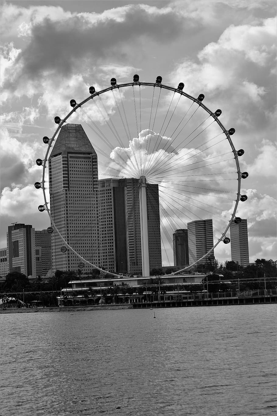 round, cycle, flyer, singapore, built structure, sky, architecture HD wallpaper