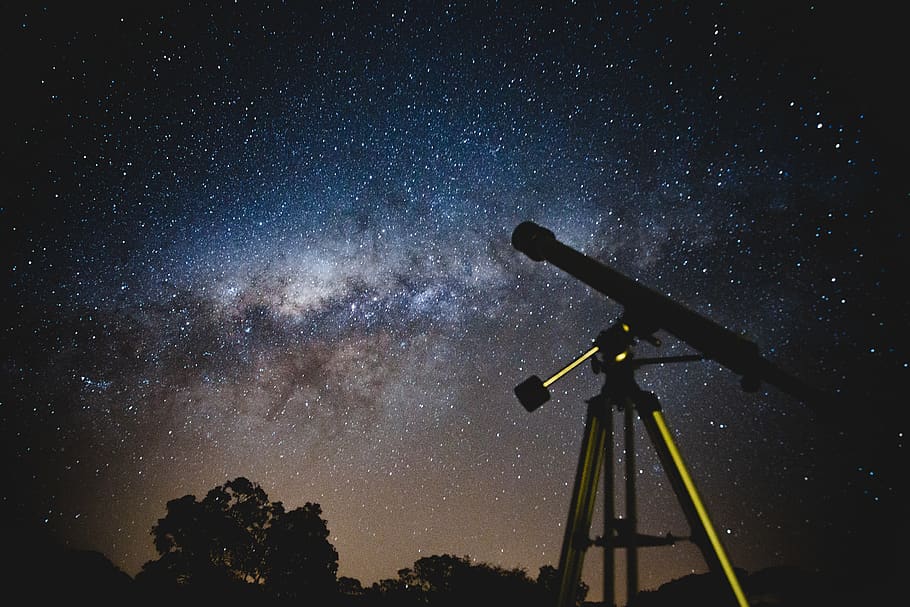 Black Telescope Under Blue and Blacksky, astrology, astronomy