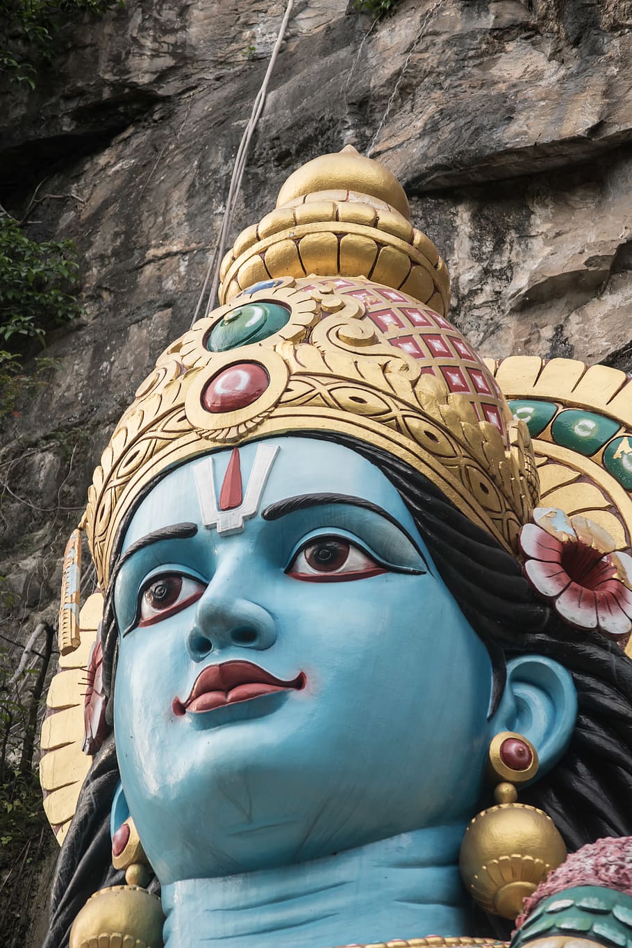 malaysia, batu caves, colourful, portrait, hindu, sculpture