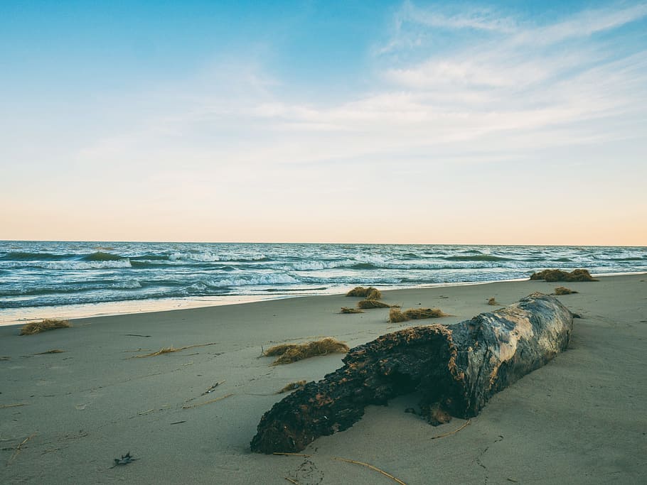 beach, sand, summer, sunshine, ocean, sea, waves, horizon, sky HD wallpaper