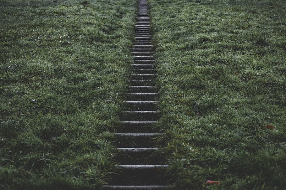 staircase between grass field, dirt road, gravel, united kingdom HD wallpaper