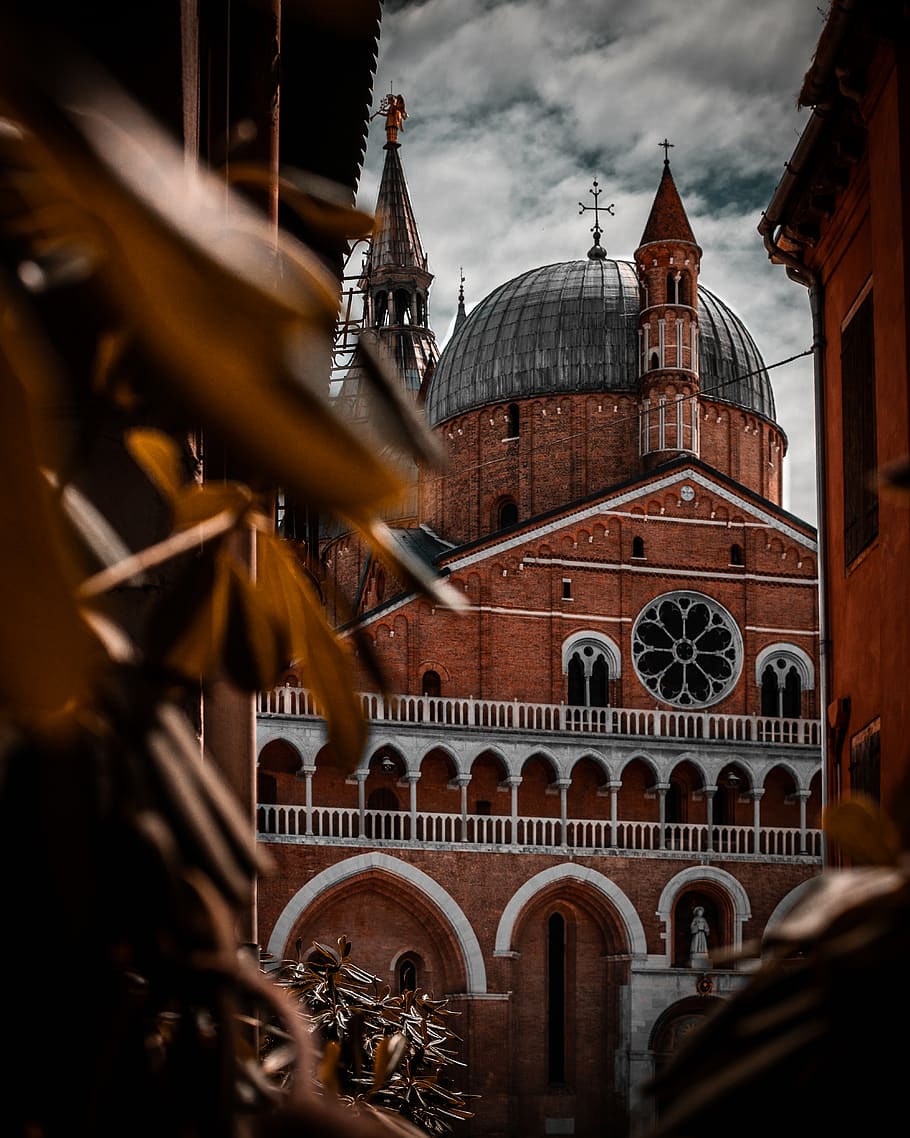 brown painted cathedral, building, architecture, dome, spire HD wallpaper