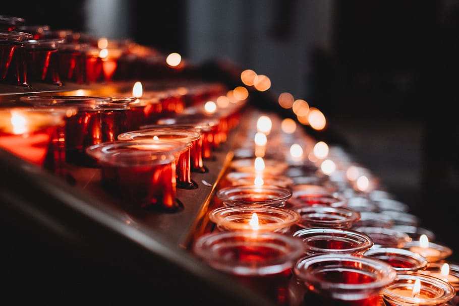 Tea Light Candle Lot, blur, bright, burning, candlelight, candles HD wallpaper