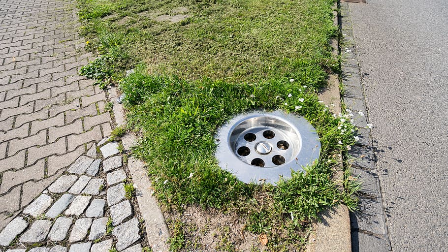 germany, dresden, drain, oversize, metal, grass, surreal, sewer HD wallpaper