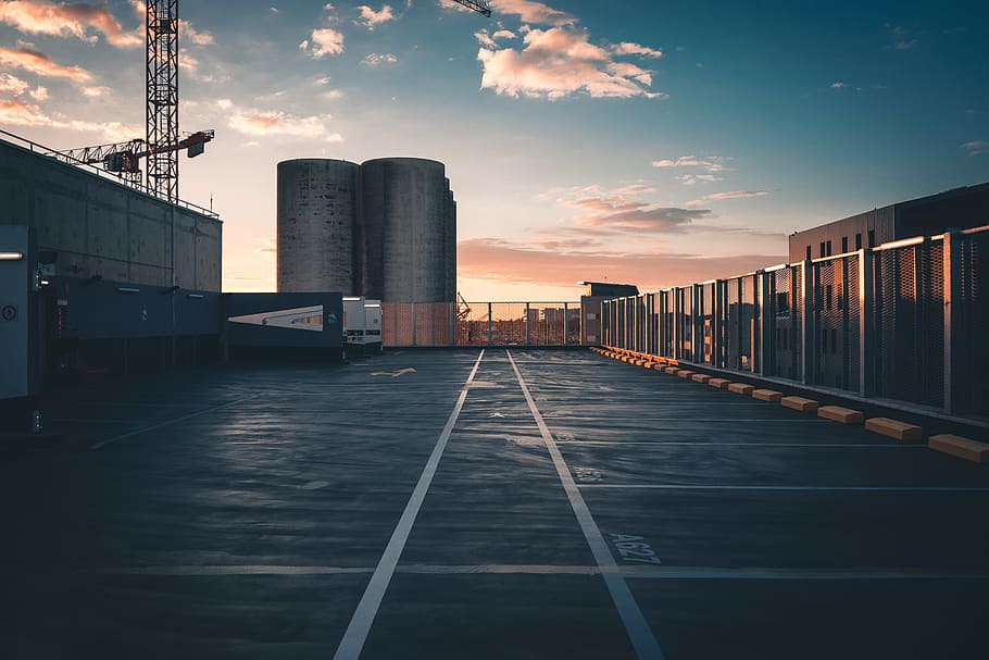 black road, sky, architecture, cloud - sky, built structure, rail transportation HD wallpaper