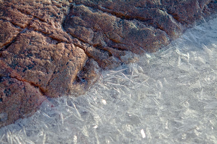 ice, granite, stone, cold, rock, nature, winter, texture, frost HD wallpaper