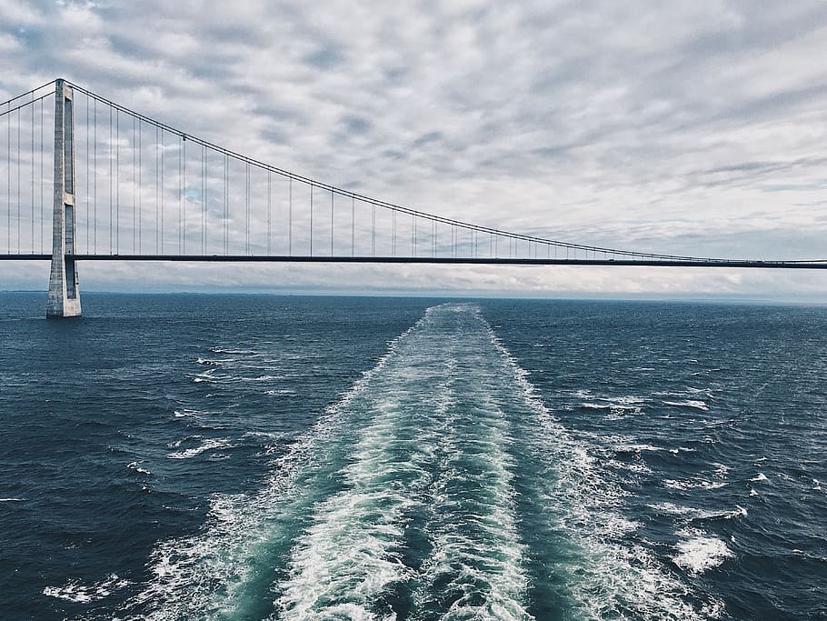 norway, water, sky, sea, cloud - sky, bridge - man made structure HD wallpaper