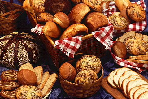 bread, bake, baked, food, basket, choice, variation, food and drink HD wallpaper