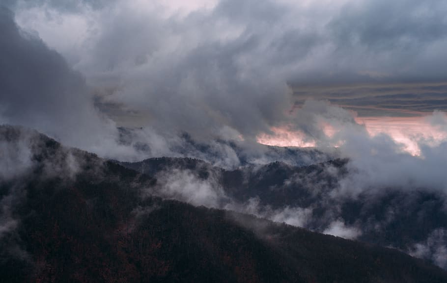 Photography of Clouds, dark, dawn, dramatic sky, fog, foggy, landscape HD wallpaper