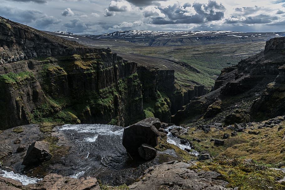 Landscape Photography of Valley, cliffs, clouds, daylight, environment HD wallpaper