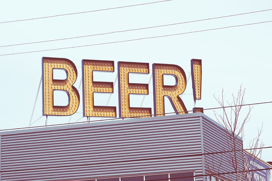 architecture, building, infrastructure, signage, beer, bar HD wallpaper