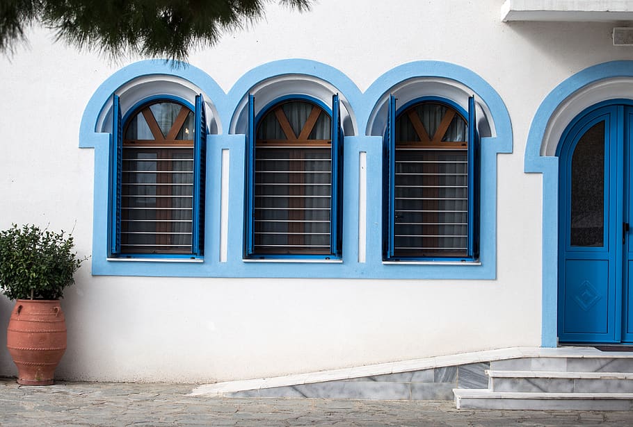 architecture, windows, facade, the building, glass, house, wall HD wallpaper