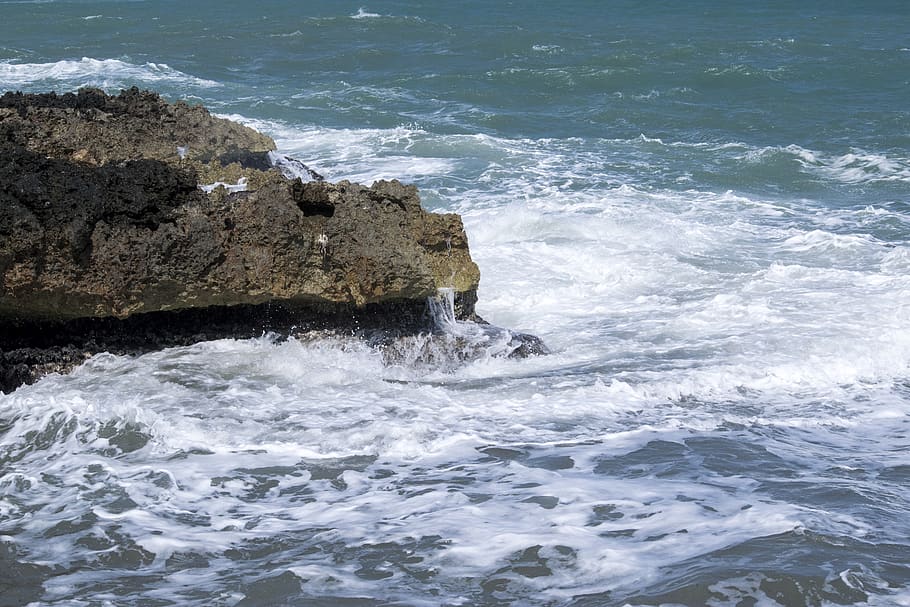 sea, rocks, cliffs, water, nature, costa, landscape, puglia HD wallpaper