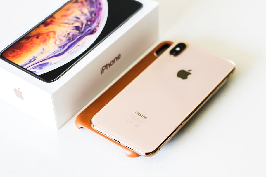 gold iPhone X with box, technology, wireless technology, arts culture and entertainment HD wallpaper