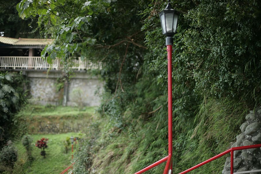 lamp post, outdoors, garden, arbour, acrobatic, sport, sports