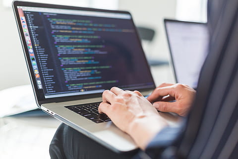 Coding On Laptop Photo, Business, Computer, Keyboard, Professional HD wallpaper