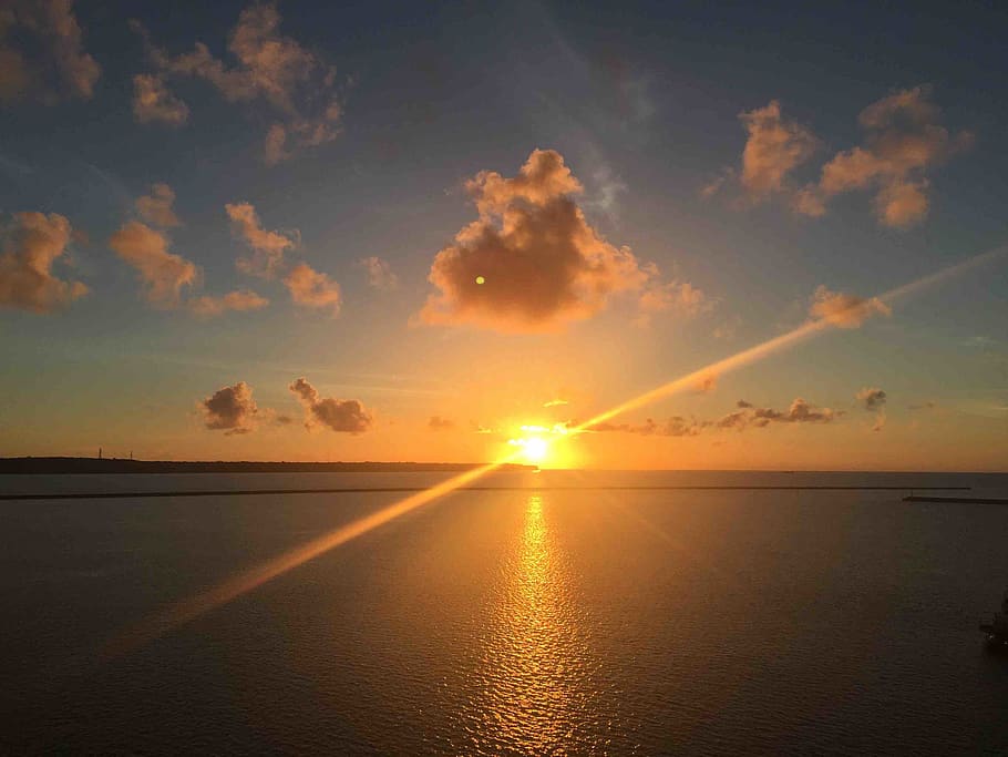 Beautiful Sunset Of Okinawa Prefecture Stock Photo - Download