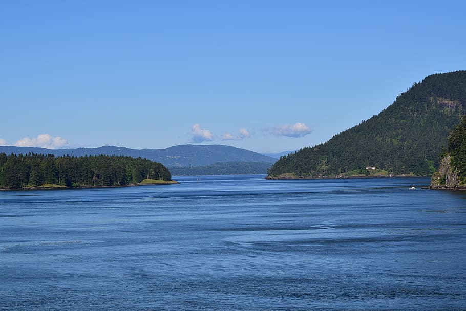 canada, active pass, islands, ferry, calm, west coast, ocean HD wallpaper