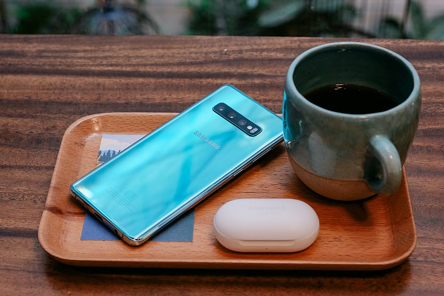 smartphone beside mug, cup, table, drink, food and drink, coffee HD wallpaper