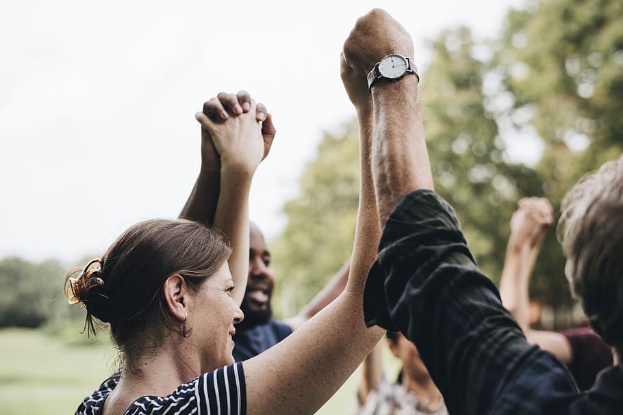 People Holding and Raising Hands, dayl, daylight, environment HD wallpaper