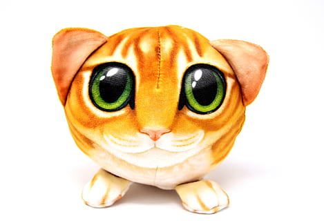 cat, abstract, funny, roly-poly, soft toy, stuffed animal, cute HD wallpaper