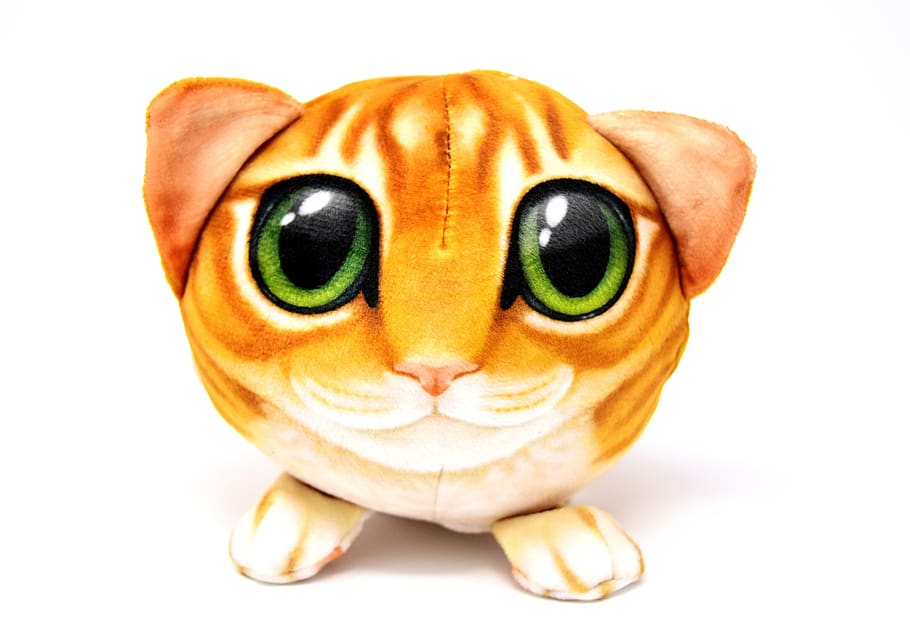 cat, abstract, funny, roly-poly, soft toy, stuffed animal, cute HD wallpaper