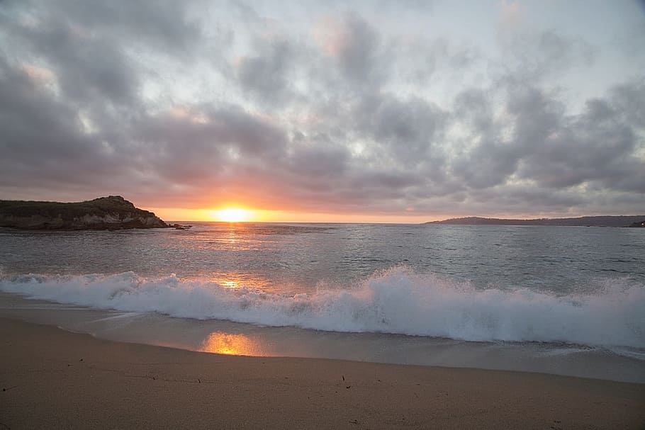 sea, beach, seashore, ocean, blue, water, wave, sky, cloud - sky HD wallpaper