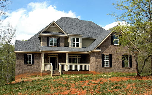 Brown Wall Paint House Near at Garden, architecture, brick, building HD wallpaper