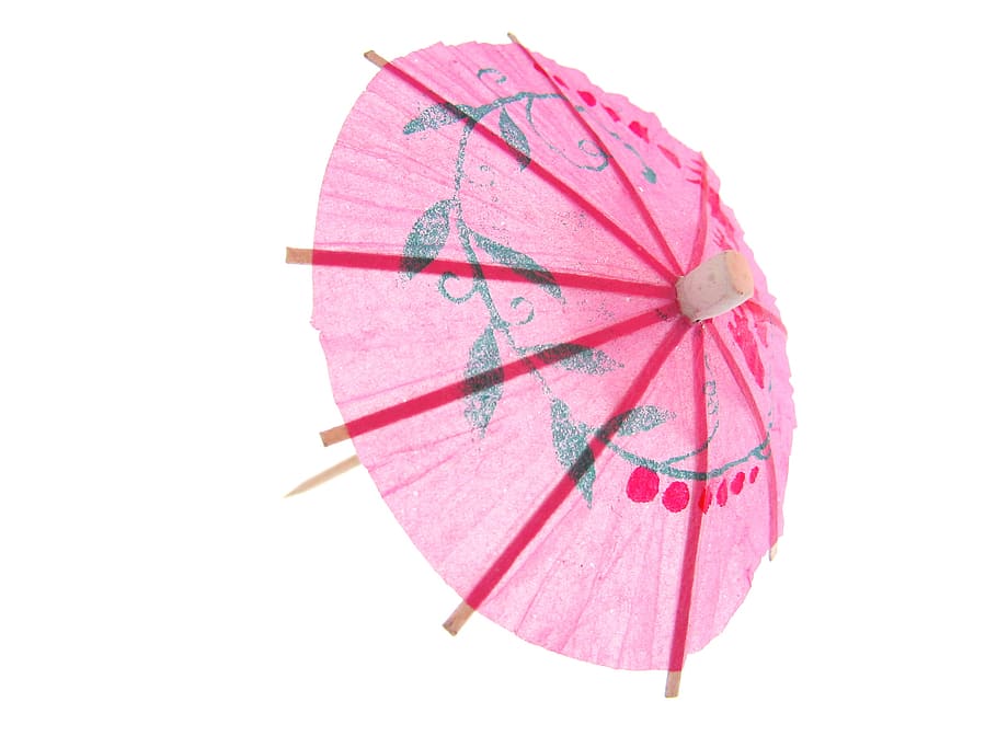 coctail, umbrella, isolated, stick, tropical, white, red, beverage HD wallpaper