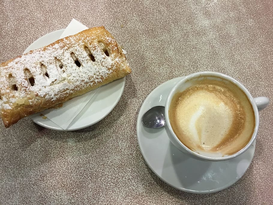 cappuccino, cup, coffee, drink, hot, fresh, sweet, baked, food and drink HD wallpaper